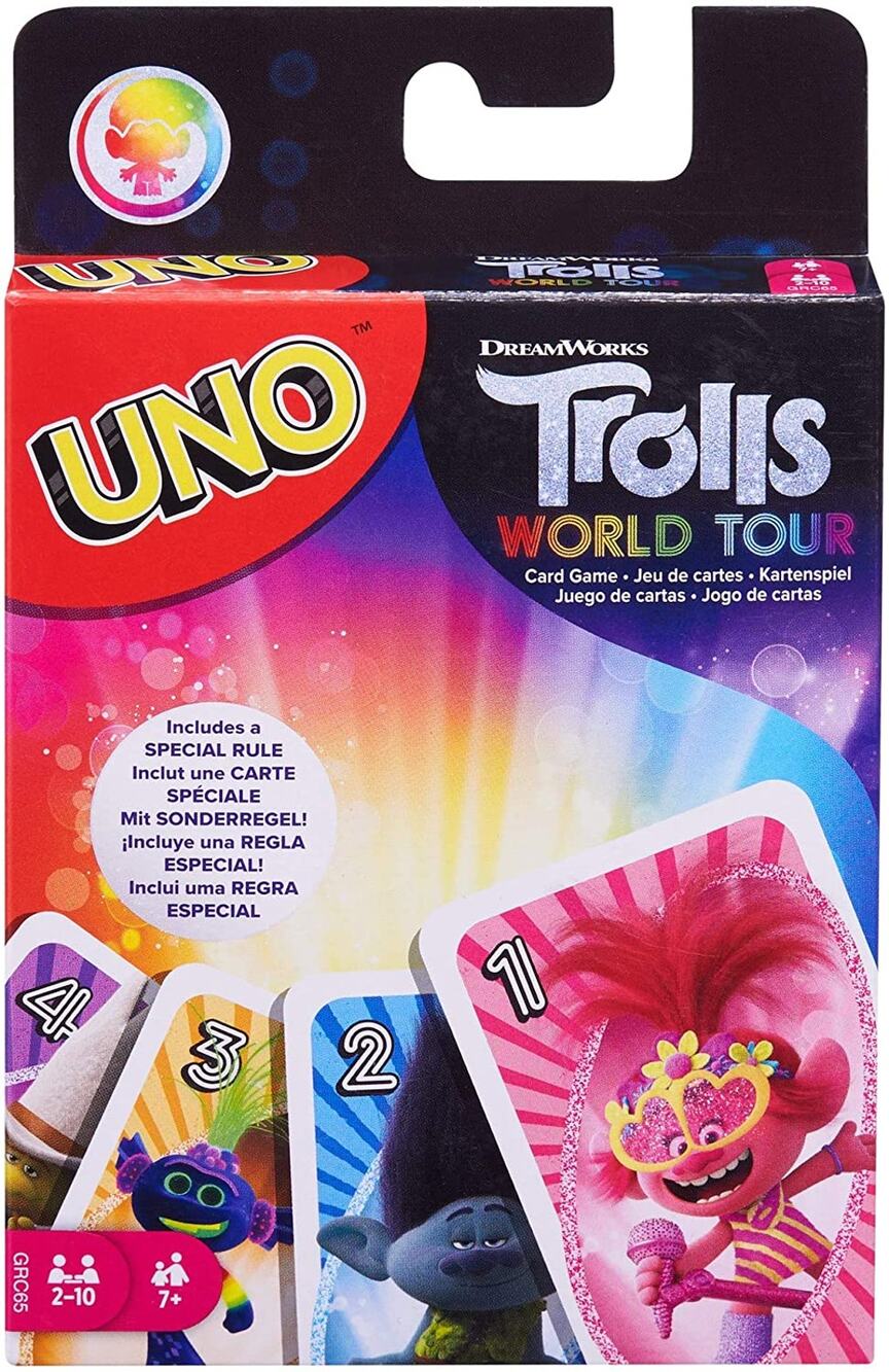 Mattel 2019 Uno Dreamworks Trolls World Tour Card Game Special Rules